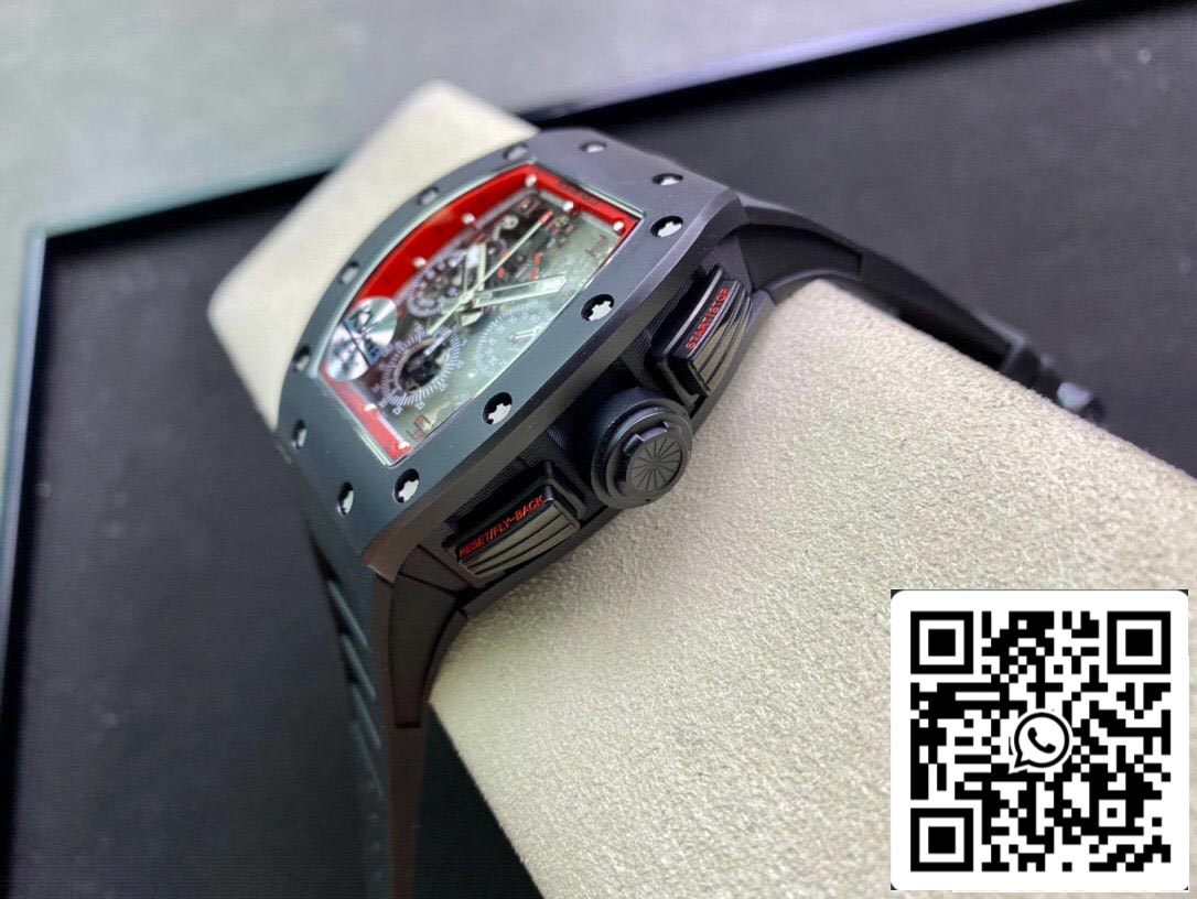 Richard Mille RM011 1:1 Best Edition KV Fabbrica Ceramic Black cinturino