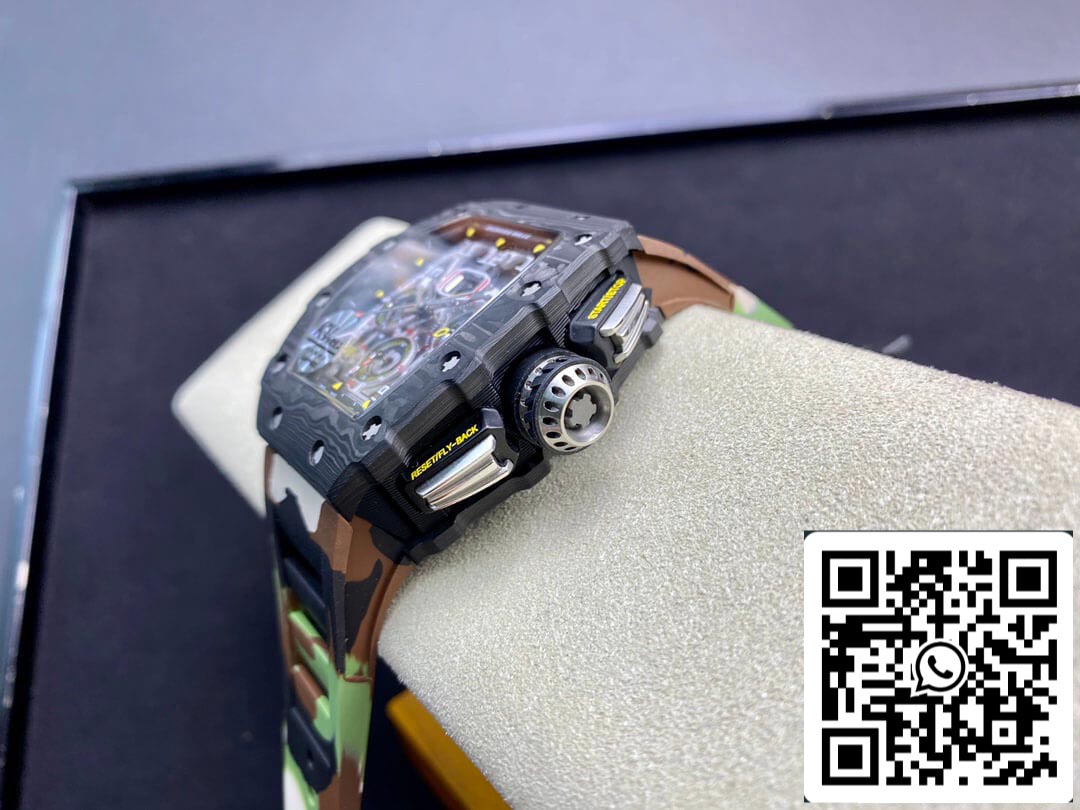 Richard Mille RM-011 1:1 Best Edition KV Fabbrica V2 Carbon Fiber Camo cinturino