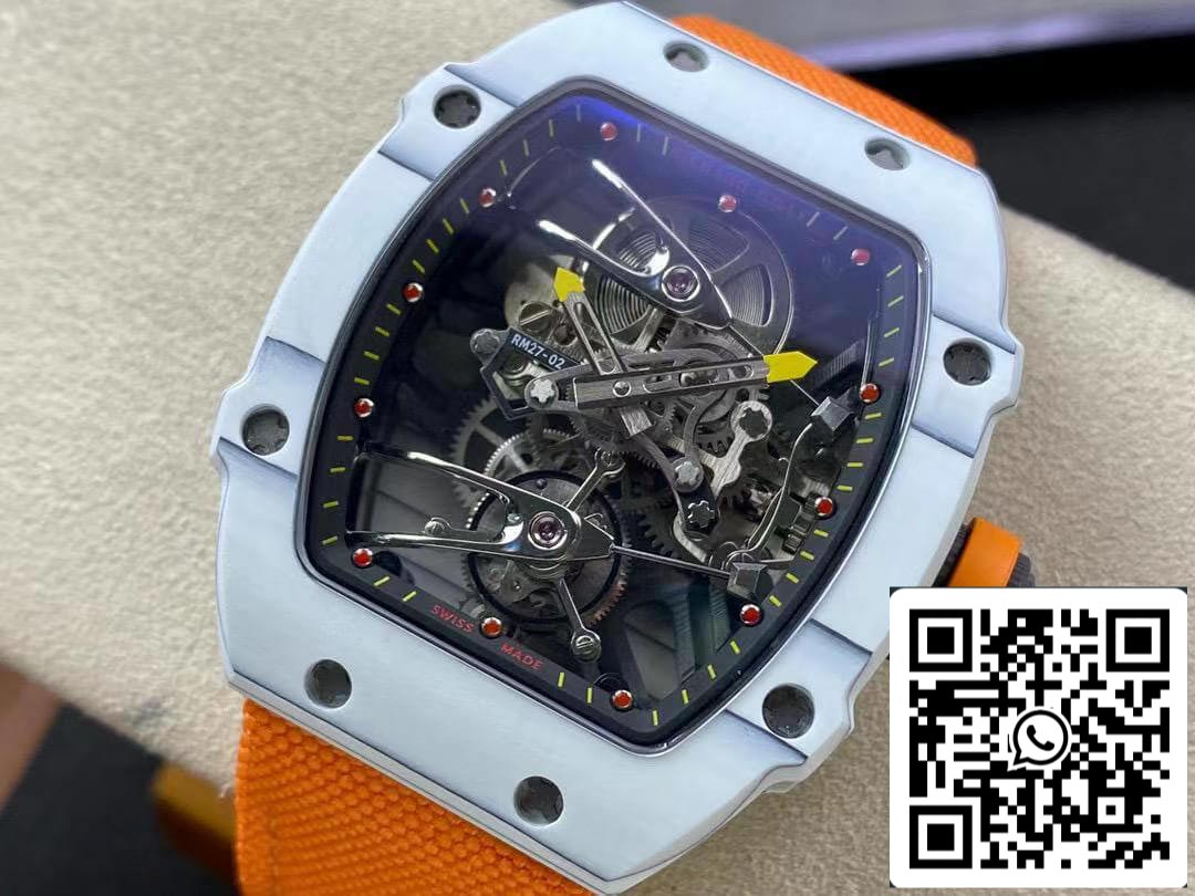 Richard Mille RM27-02 1:1 Best Edition RM Fabbrica Skeleton Tourbillon Orange cinturino