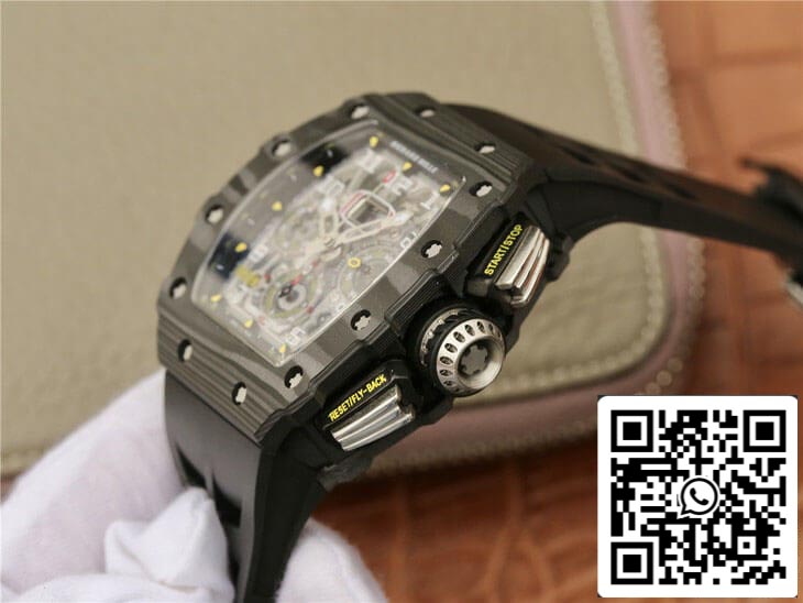 Richard Mille RM11-03 1:1 Best Edition KV Fabbrica, caja de fibra de carbono negra