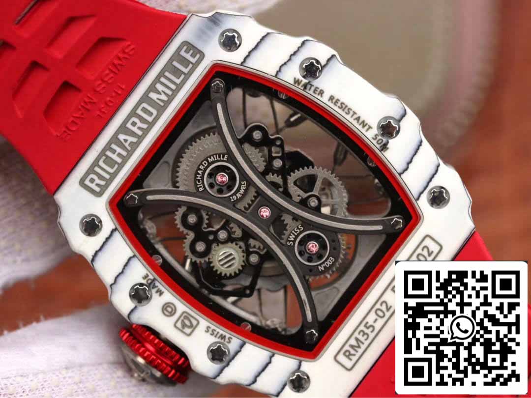 Richard Mille RM53-01 1:1 Best Edition KV Fabbrica TPT Carbon Fiber Red cinturino