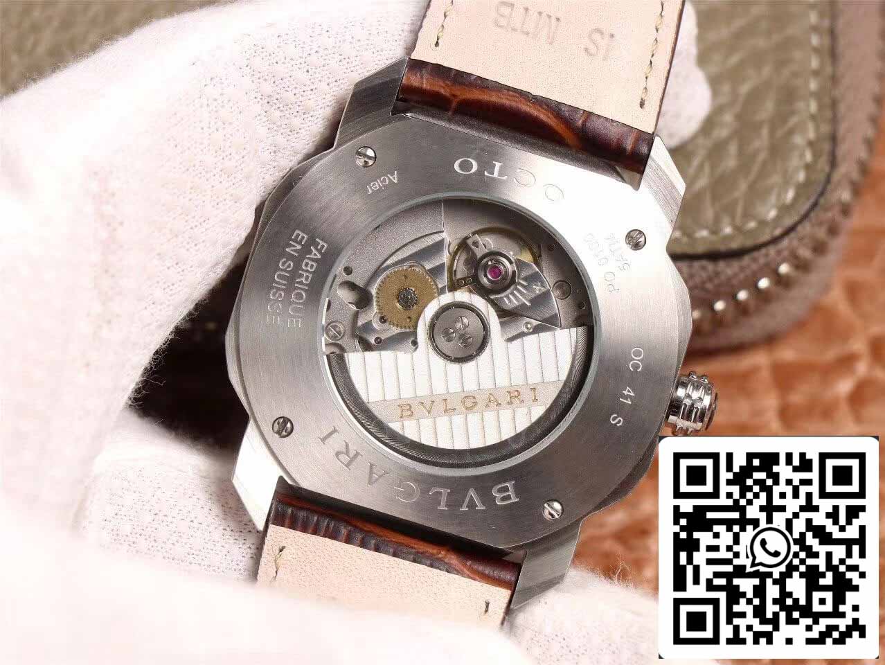 Bvlgari Octo 102705 1:1 edizione migliore BV Fabbrica Cuadrante Marrón Rojizo