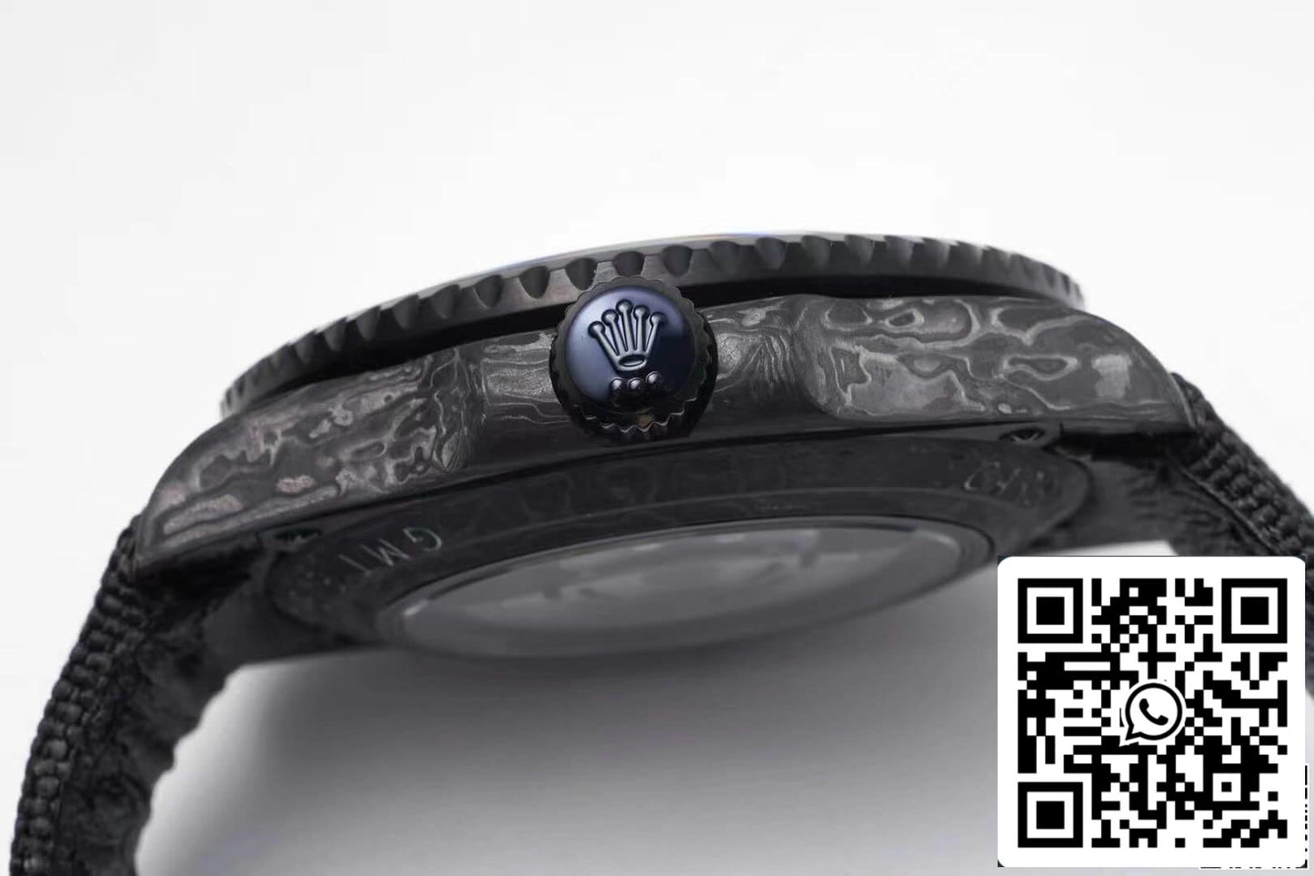 Rolex GMT-MASTER II Diw 1:1 edizione migliore fibra di carbonio Nero Fabric cinturino