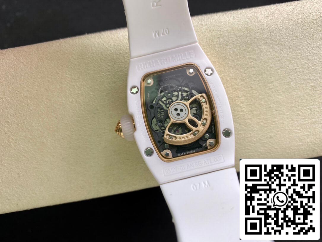 Richard Mille RM 07-01 1:1 Best Edition RM Fabbrica Cerâmica Cinturino Branco