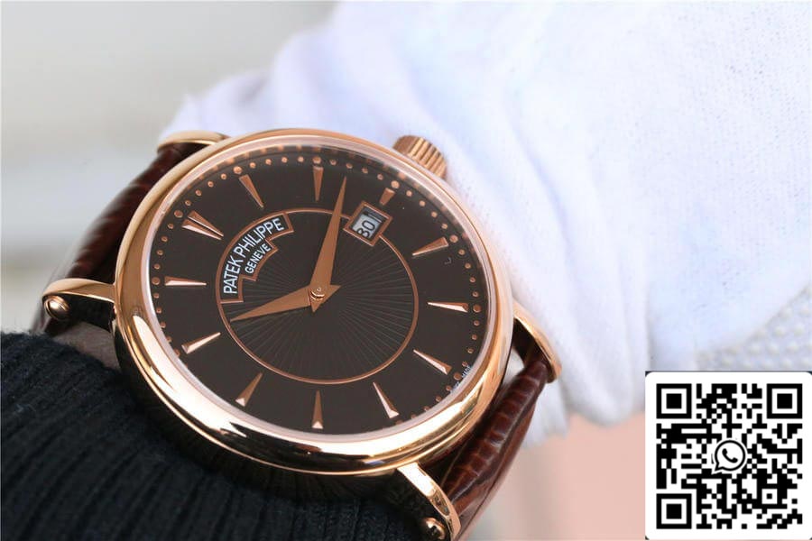 Patek Philippe Calatrava 1:1 Best Edition ZF Fabbrica Rose Gold Leather cinturino