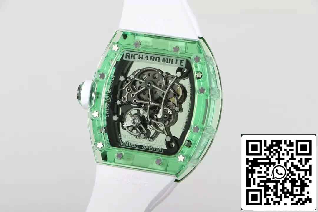 replica Richard Mille RM055 Best 1:1 Edition RM Fabbrica Green Transparent Case