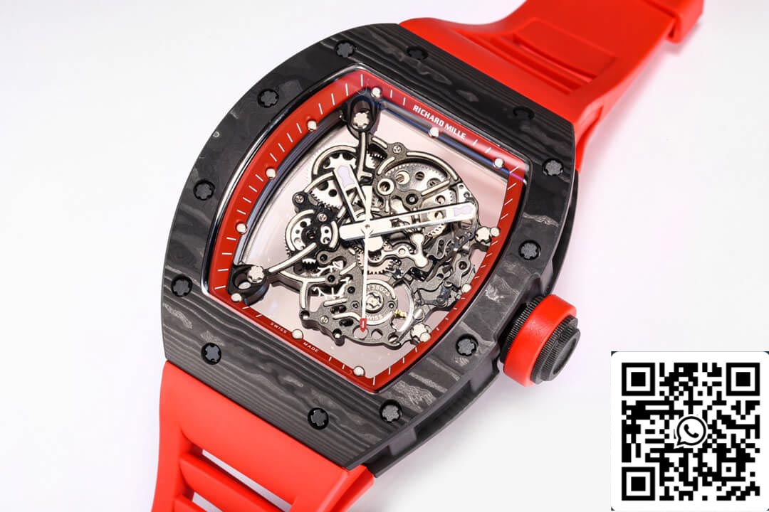 Richard Mille RM055 NTPT 1:1 edizione migliore BBR Fabbrica fibra di carbonio Red cinturino