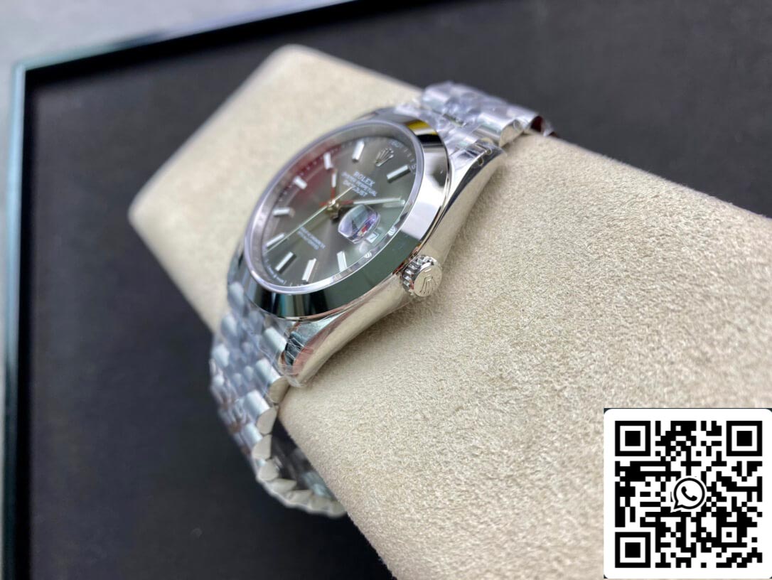 Rolex Datejust M126300-0008 1:1 Borde liso VS Fabbrica Cuadrante gris