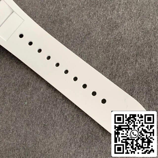 Richard Mille RM-011 1:1 Best Edition KV Fabbrica Ceramic White Rubber cinturino