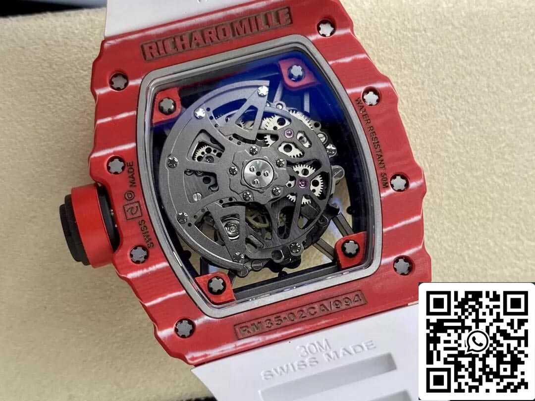 Richard Mille RM35-02 1:1 Best Edition T+ Fabbrica NTPT Carbon Fiber White cinturino