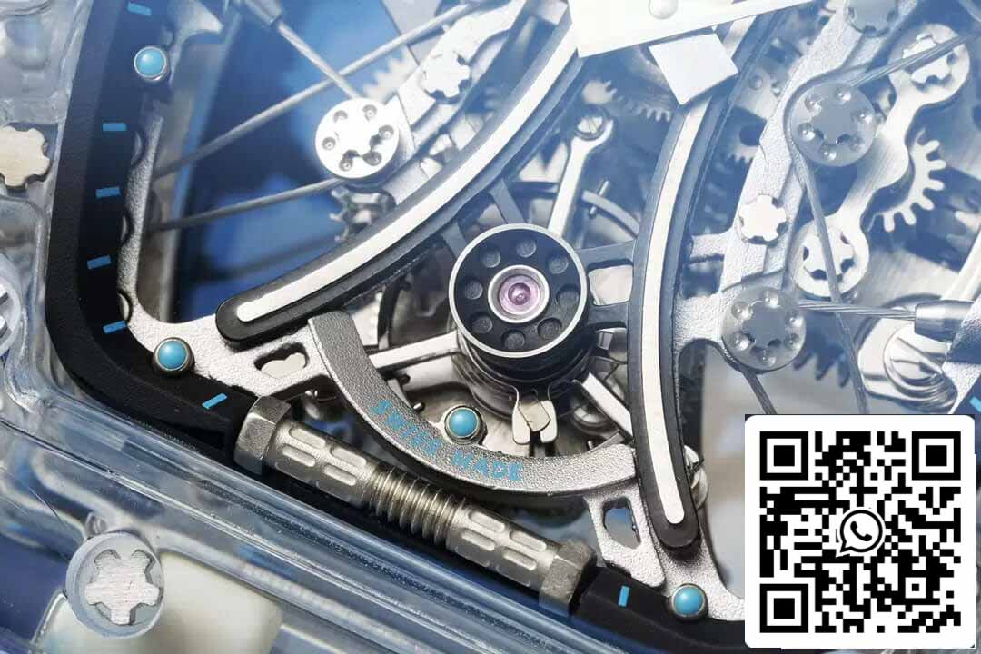 Richard Mille RM053-02 Tourbillon 1:1 Best Edition RM Fabbrica Cinturino de borracha azul