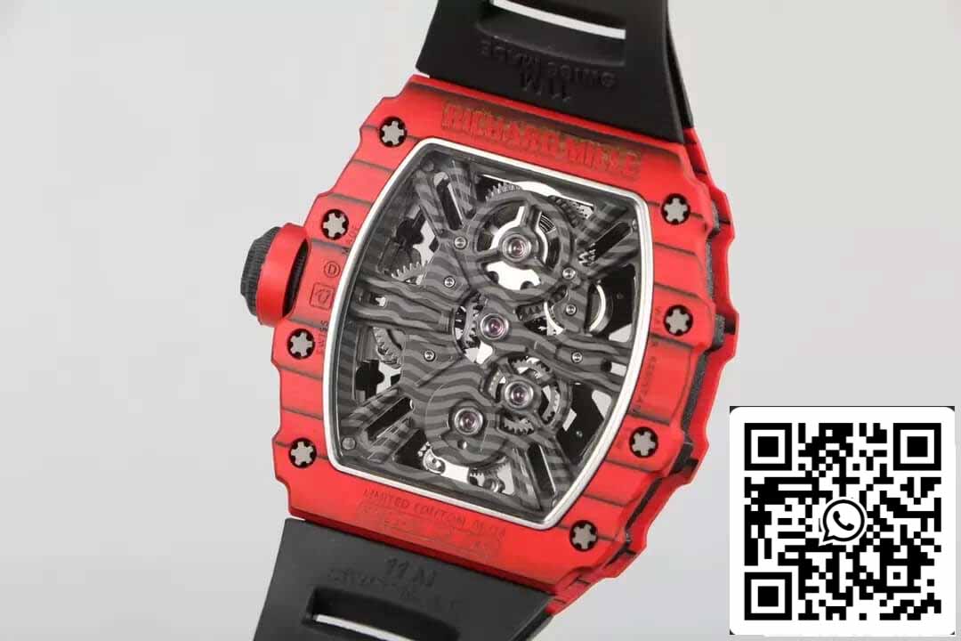 Richard Mille RM12-01 Tourbillon 1:1 Best Edition RM Fabbrica Caja roja Cinturón de caucho negro