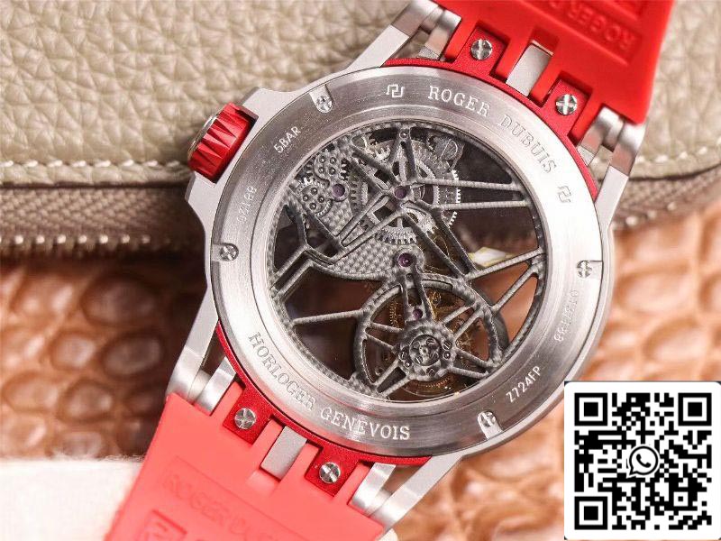 Roger Dubuis Excalibur Spider RDDBEX0572 Hollow Flight Tourbillon 1:1 edizione migliore JB Fabbrica Red cinturino Swiss RD505SQ