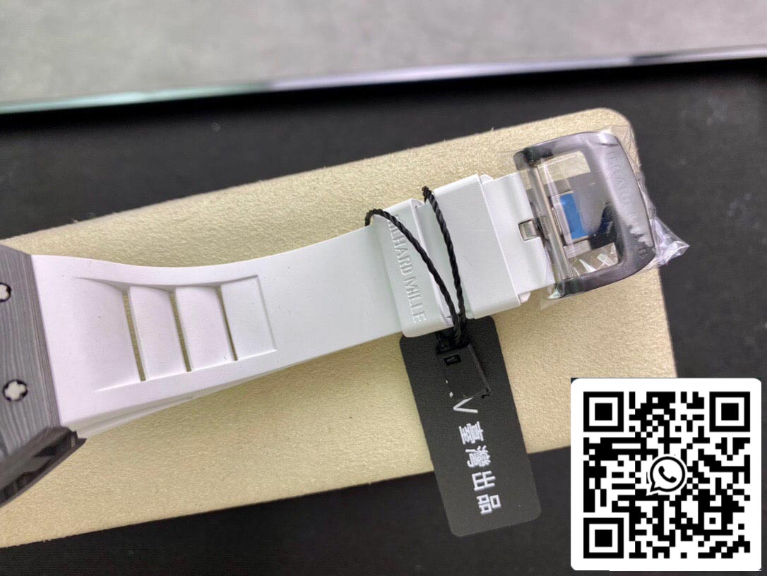 Richard Mille RM055 1:1 Best Edition KV Fabbrica V2 White Rubber cinto