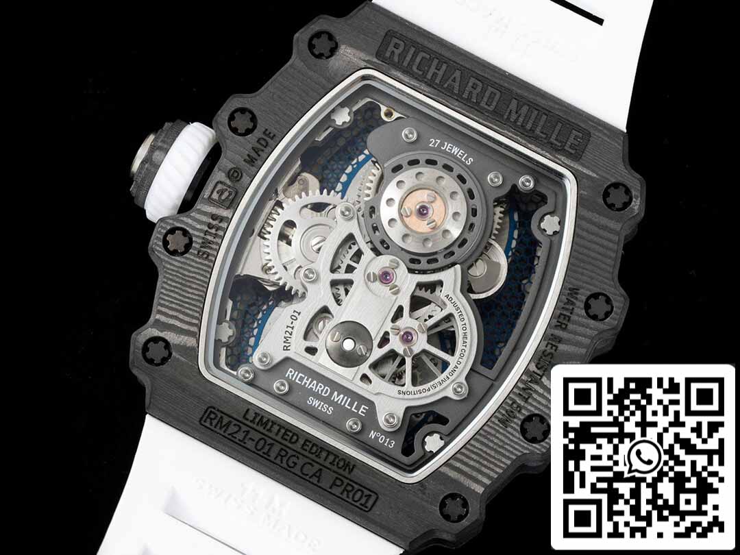 Richard Mille RM21-01 1:1 Best Edition RM Fabbrica Tourbillon Carbon Fiber Bezel