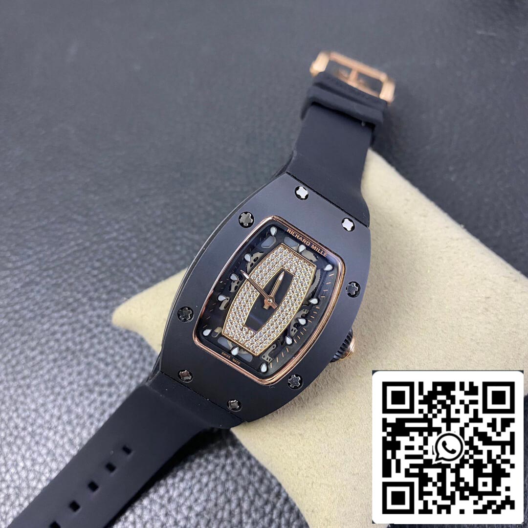 Richard Mille RM 07-01 1:1 Best Edition RM Fabbrica Black Rubber cinturino