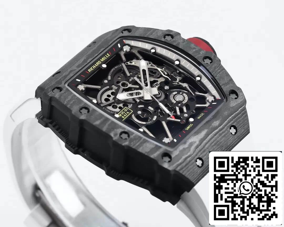 Richard Mille RM35-01 1:1 edizione migliore BBR Fabbrica Bianco Gomma cinturino