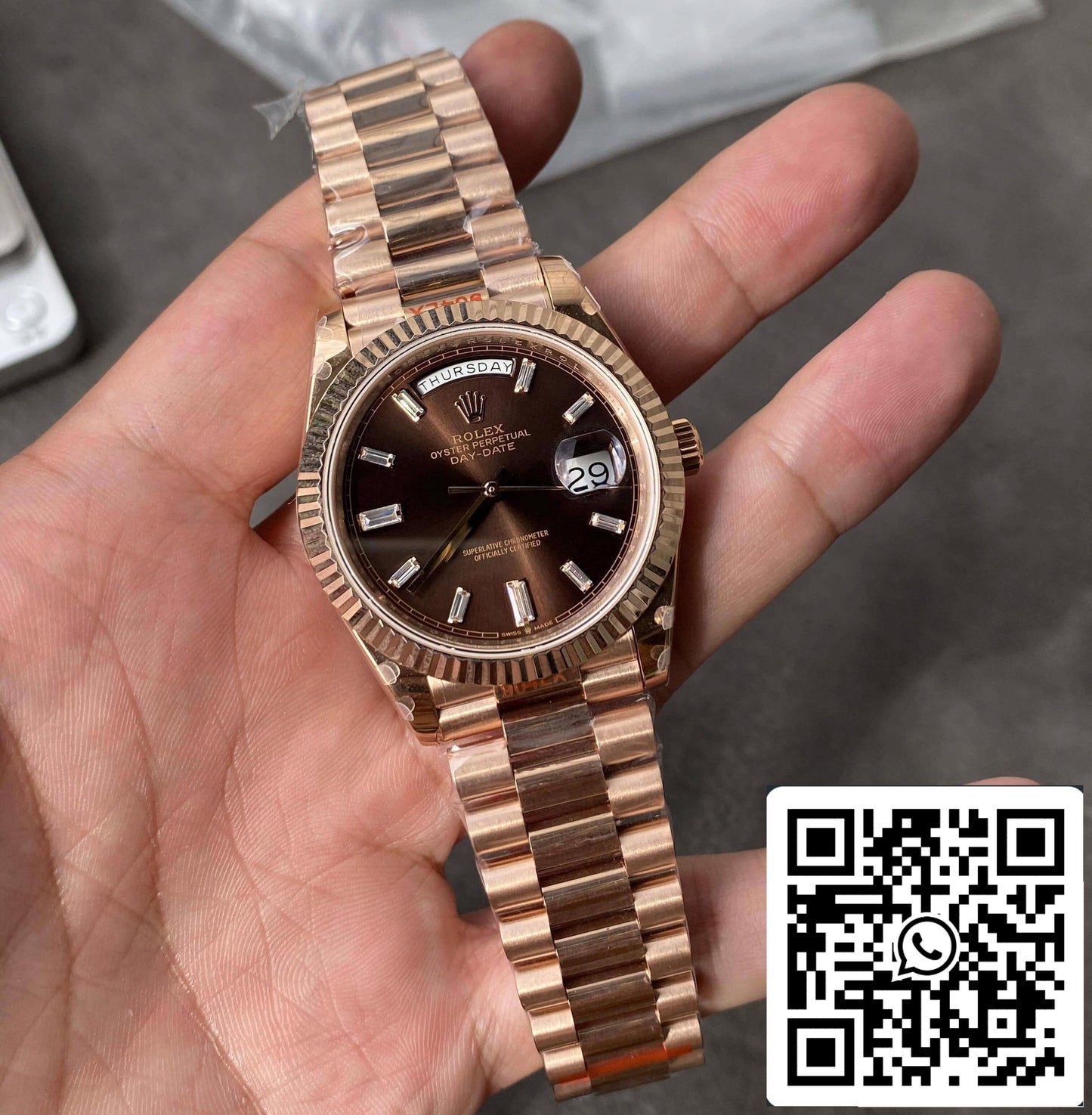 Rolex Day Date M228235-0003 1:1 edizione migliore GM Fabbrica V2 Chocolate quadrante