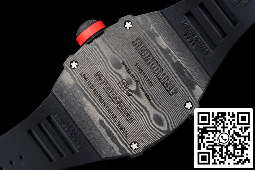 Richard Mille RM27-03 Rafael Nadal Tourbillon 1:1 Best Edition RM Fabbrica Black Rubber cinturino
