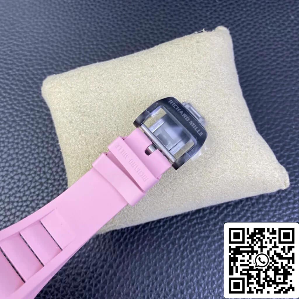 Richard Mille RM35-02 1:1 Best Edition T+ Fabbrica NTPT Carbon Fiber Pink Rubber cinturino