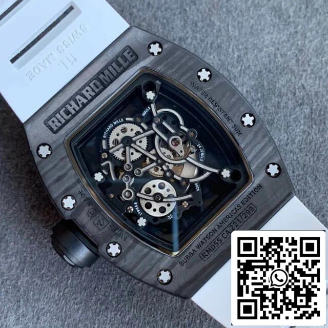 Richard Mille RM055 1:1 Melhor Edição KV Fabbrica V2 Mostrador Esqueleto