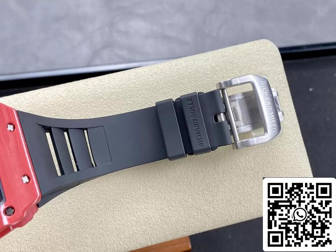 Richard Mille RM35-02 1:1 Best Edition T+ Fabbrica Red Carbon Fiber NTPT Case Black cinturino