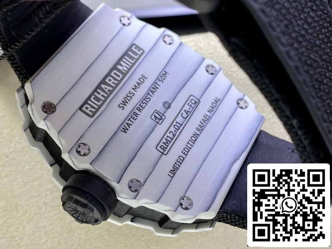 Richard Mille RM12-01 Tourbillon 1:1 Best Edition RM Fabbrica White Carbon Fiber Case