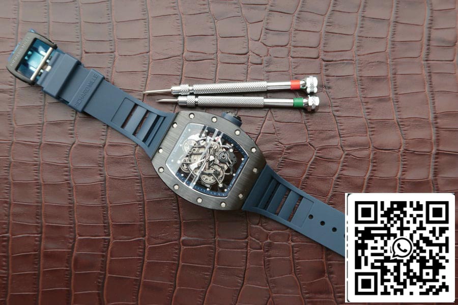 Richard Mille RM055 1:1 Mejor Edición KV Fabbrica Cinturino Azul Oscuro