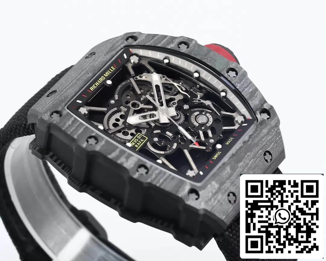 Richard Mille RM35-01 1:1 edizione migliore BBR Fabbrica Nero fibra di carbonio Cassa