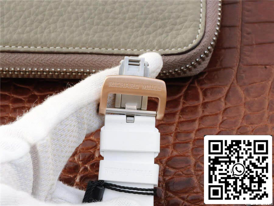 Richard Mille RM011 1:1 Best Edition KV Fabbrica Ceramic White cinturino