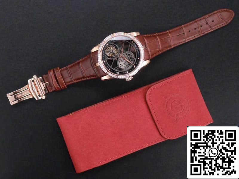 Roger Dubuis Excalibur RDDBEX0404 1:1 Edición Mejor JB Fabbrica V3 Rose Gold Tourbillon Suizo RD505SQ