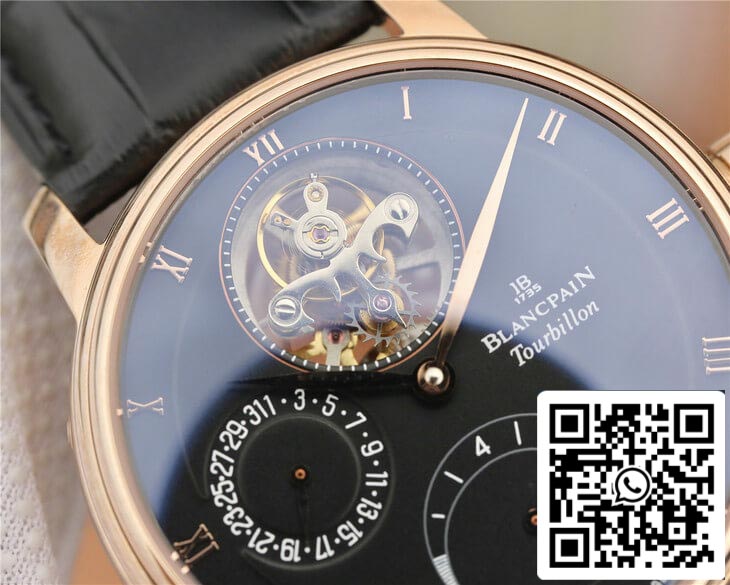 Blancpain Villeret 6025-3642-55B 1:1 Best Edition JB Factory Gold Case Black Dial US Replica Watch