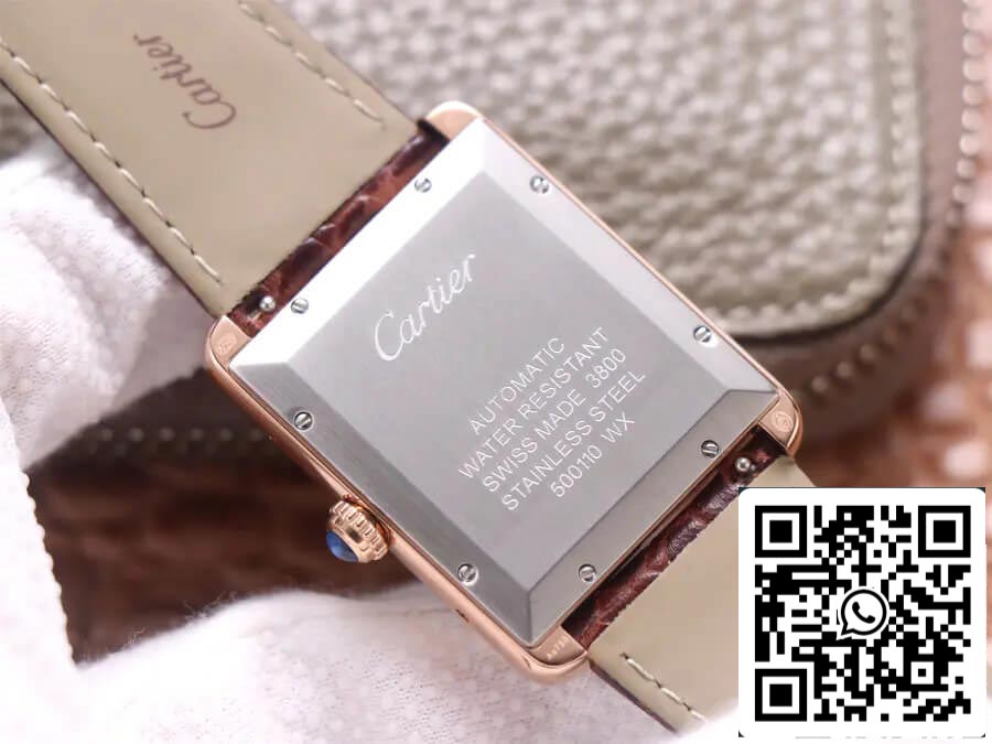 Cartier Tank W5200026 1:1 Best Edition V9 Factory Rose Gold US Replica Watch