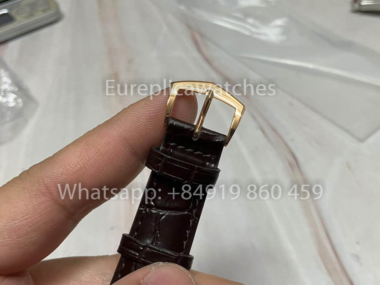 Patek Philippe Calatrava 5227G Rosa Oro 1:1 edizione migliore 3K Fabbrica Brown Pelle cinturino