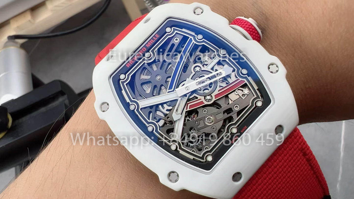 replica Richard Mille RM67-02 Charles Leclerc White Carbon NTPT 1:1 Best Clone V5 Newest Version