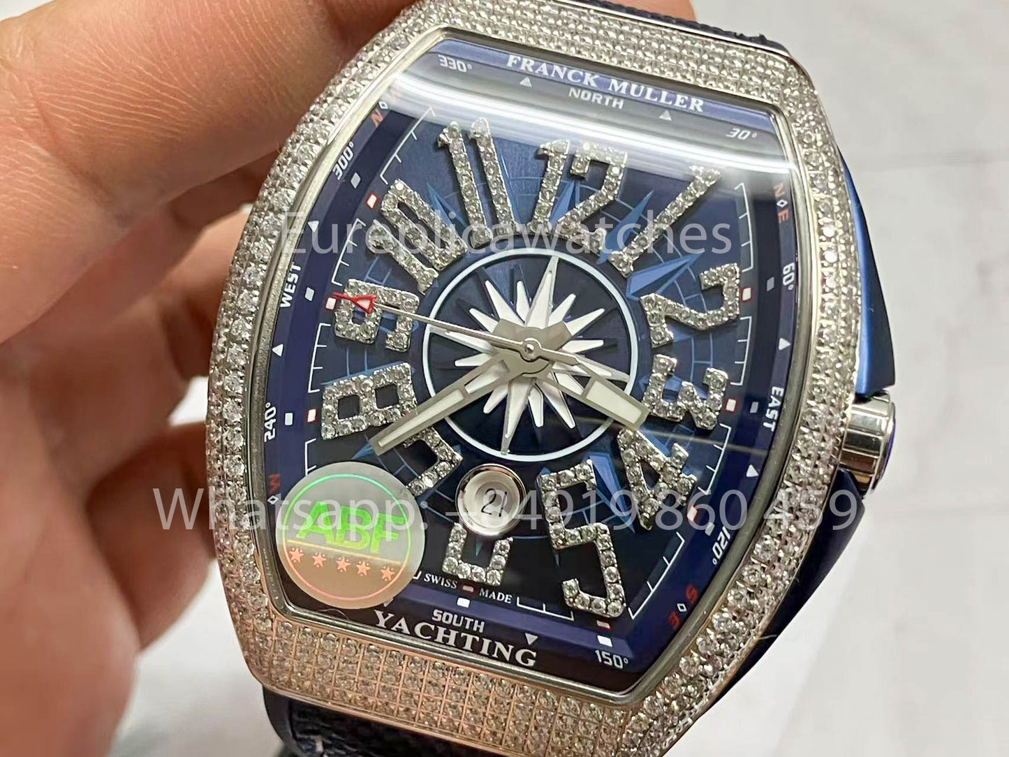Franck Muller Mens Collection V45 SC DT Yachting 1:1 Best Edition ZF Fabbrica Blue Dial Swiss ETA9015