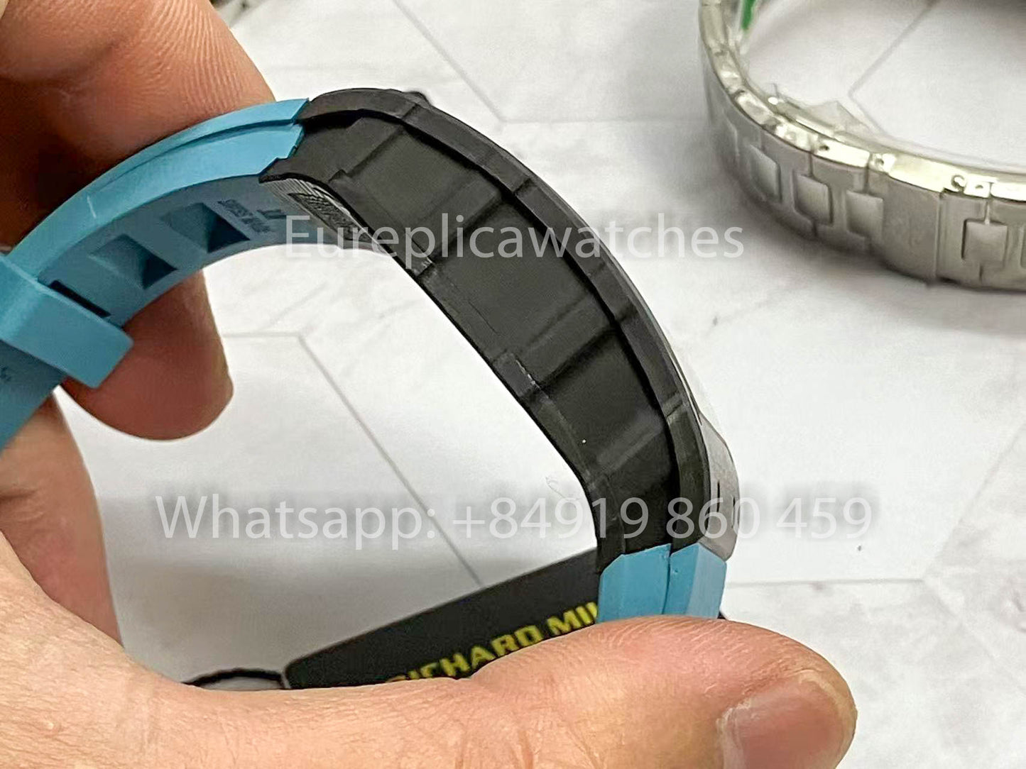 Richard Mille RM035-02 1:1 Best Clone R7 Fabbrica NTPT Carbon Case Blue cinturino