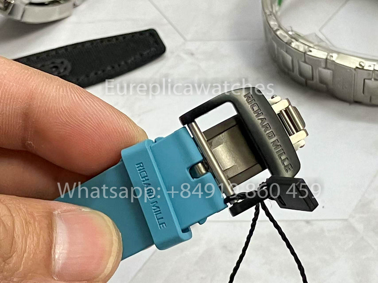 Richard Mille RM035-02 1:1 Best Clone R7 Fabbrica NTPT Carbon Case Blue cinturino
