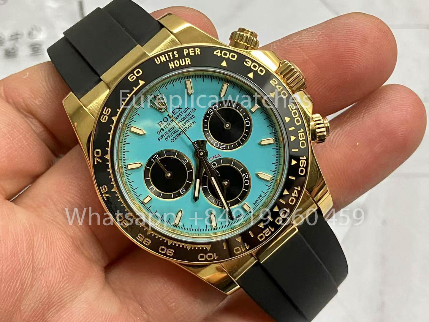 Rolex Daytona 126518LN Turquoise Blue versione migliore 1:1 Custom gold 18k