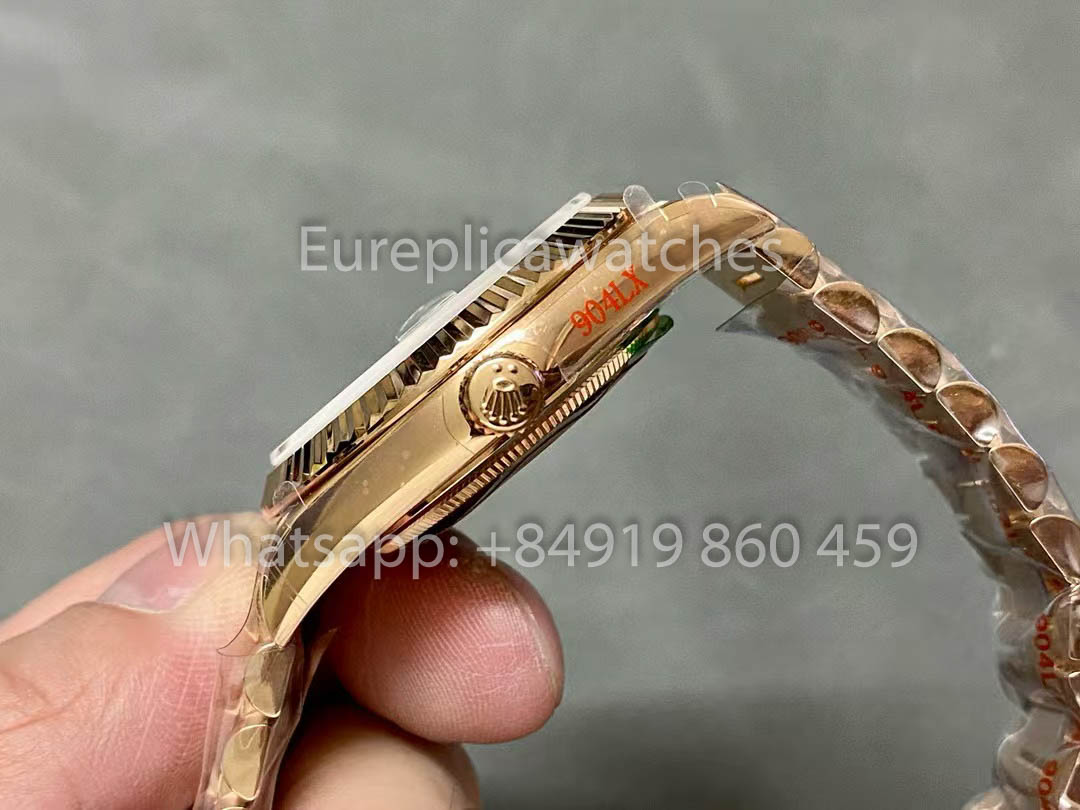 Rolex Day Date 40 228235 Rose Gold Green Dial versione migliore 1:1 QF Fabbrica