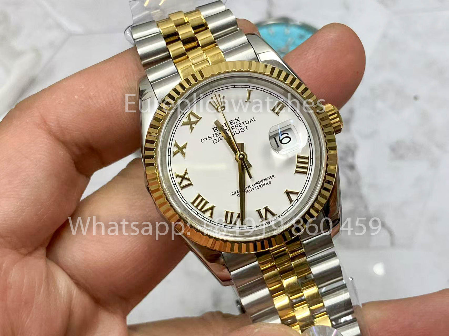Rolex Datejust M126233-0029 Bianco and Oro versione migliore 1:1 A+ Fabbrica 36m