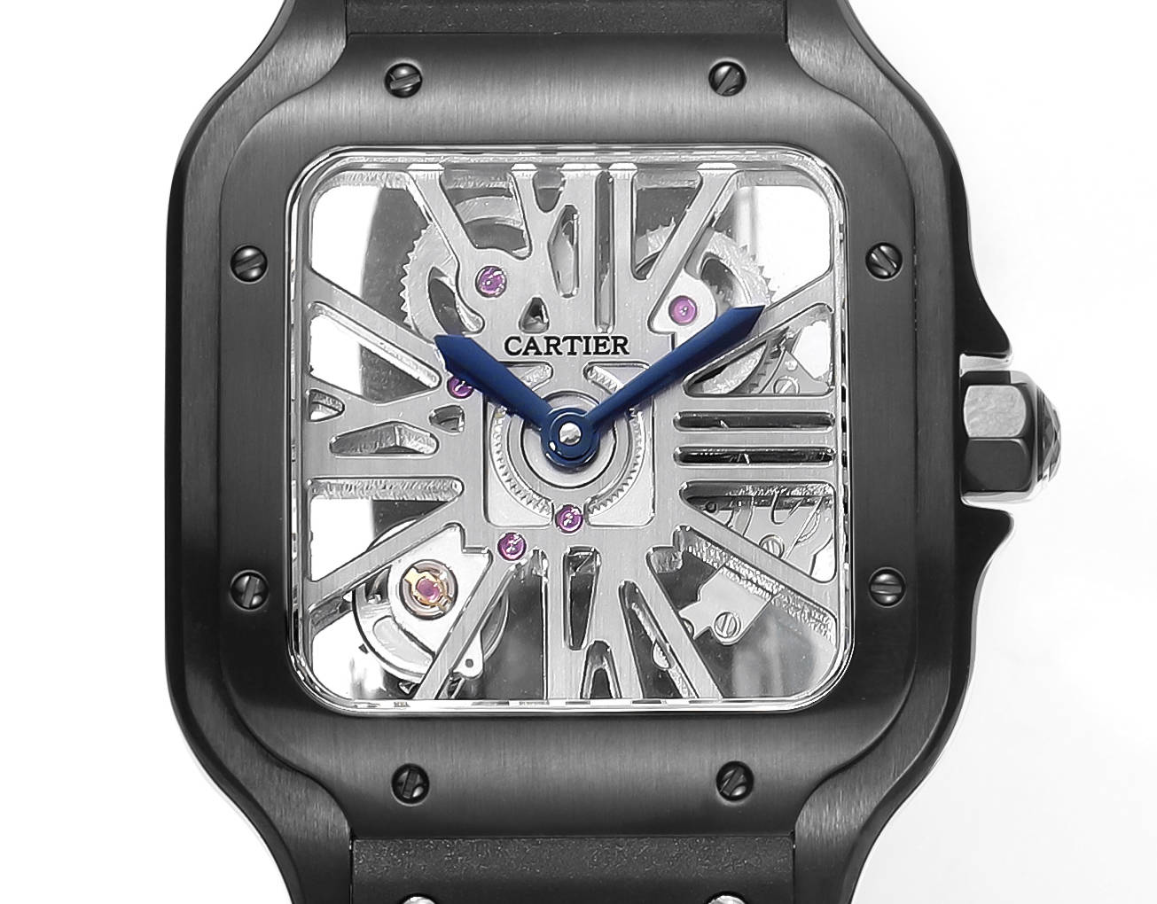 Cartier Santos Skeleton 40 mm WHSA0009 THB Fabbrica 1:1 Best Edition Bisel blanco