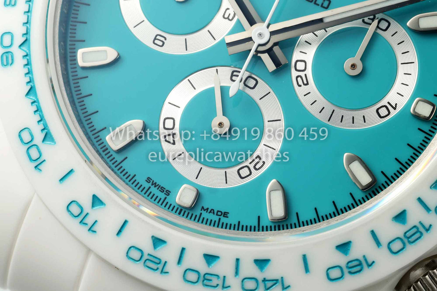 AET REMOULD Rolex Daytona personalizado Caja de cerámica blanca Esfera azul 1:1 Mejor clon N6F Fabbrica