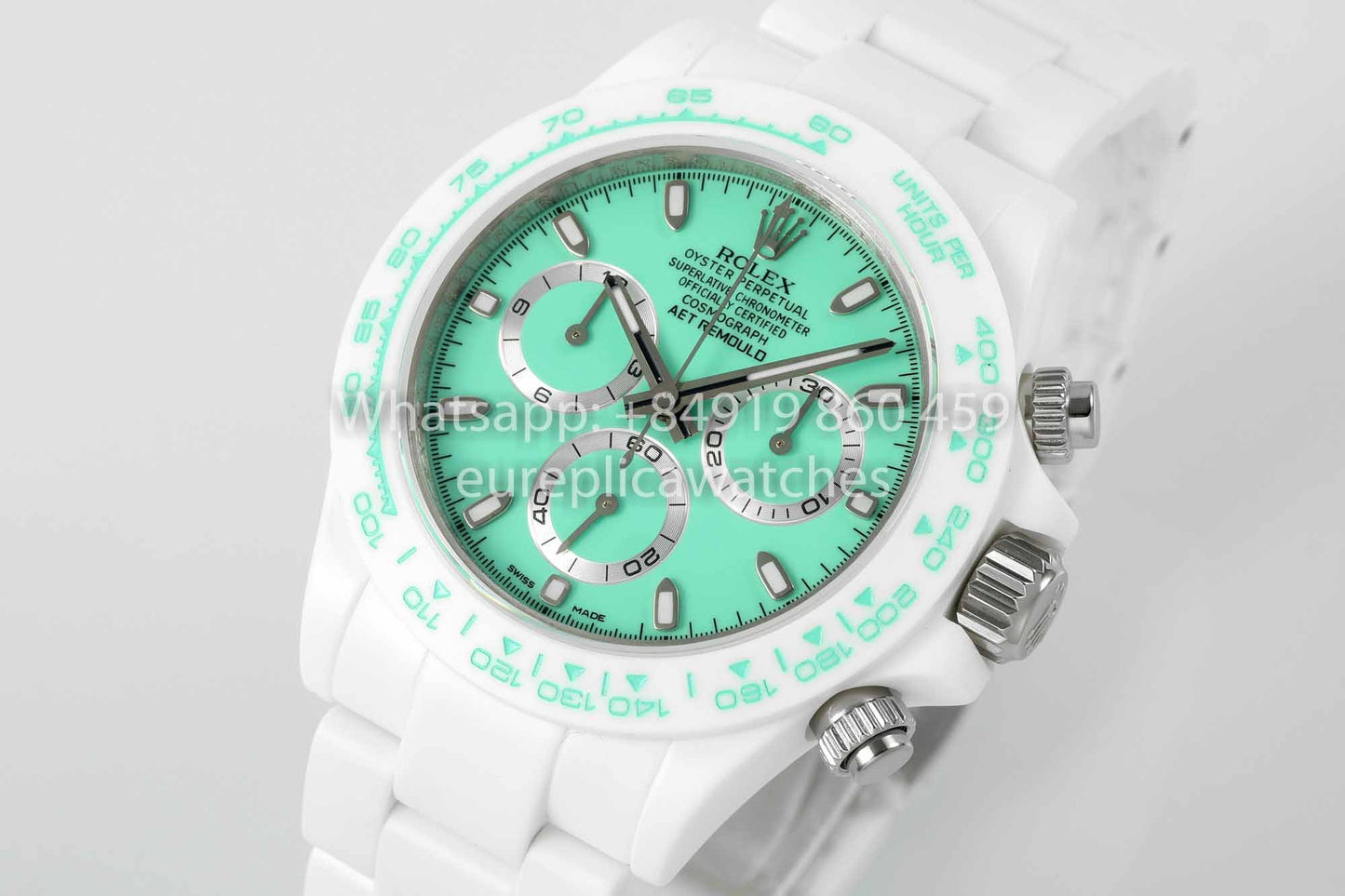 AET REMOULD Custom Rolex Daytona White Ceramic case Tiffany Dial 1:1 Best Clone N6F Fabbrica