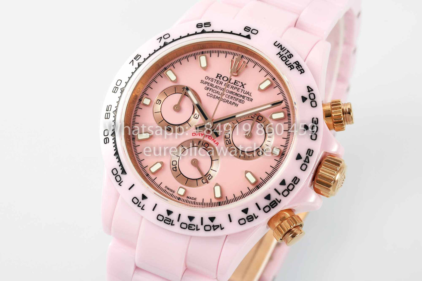 AET REMOULD Rolex Daytona personalizado Caja de cerámica rosa Esfera rosa 1:1 Mejor clon N6F Fabbrica