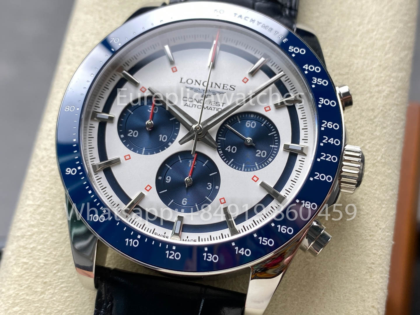 Longines Conquest L3.835.4.98.9 42mm 1:1 Melhor Clone Couro Cinturino