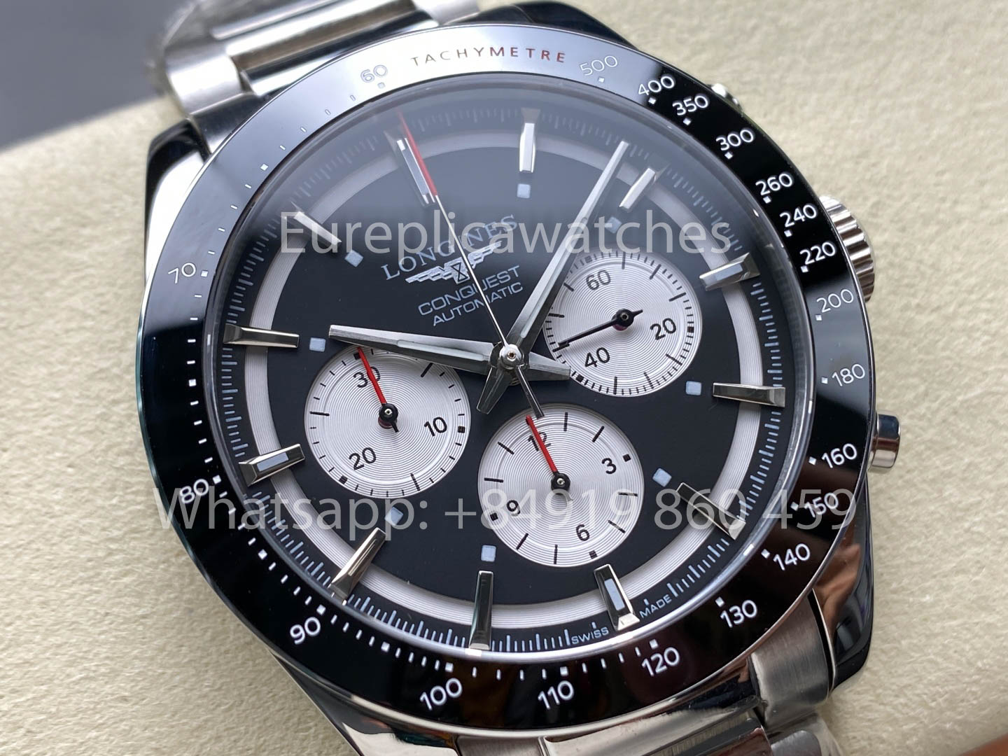 Longines Conquest Classic L3.835.4.52.6 Preto 42mm 1:1 Melhor Clone