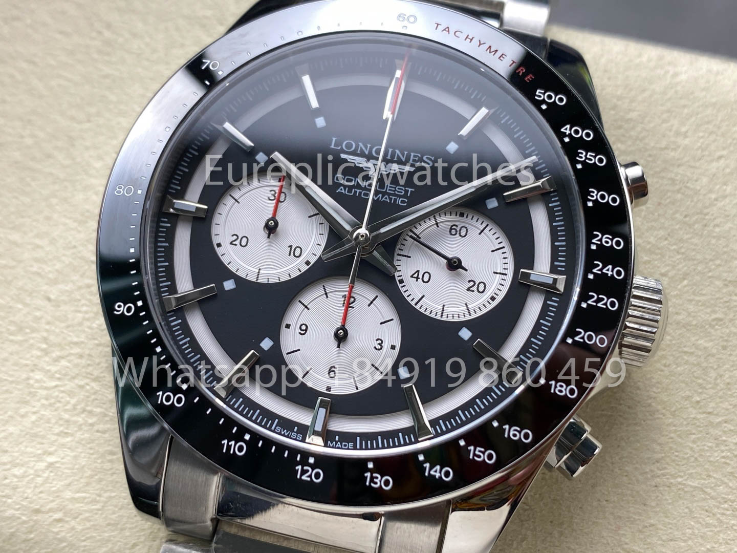 Longines Conquest Classic L3.835.4.52.6 Preto 42mm 1:1 Melhor Clone