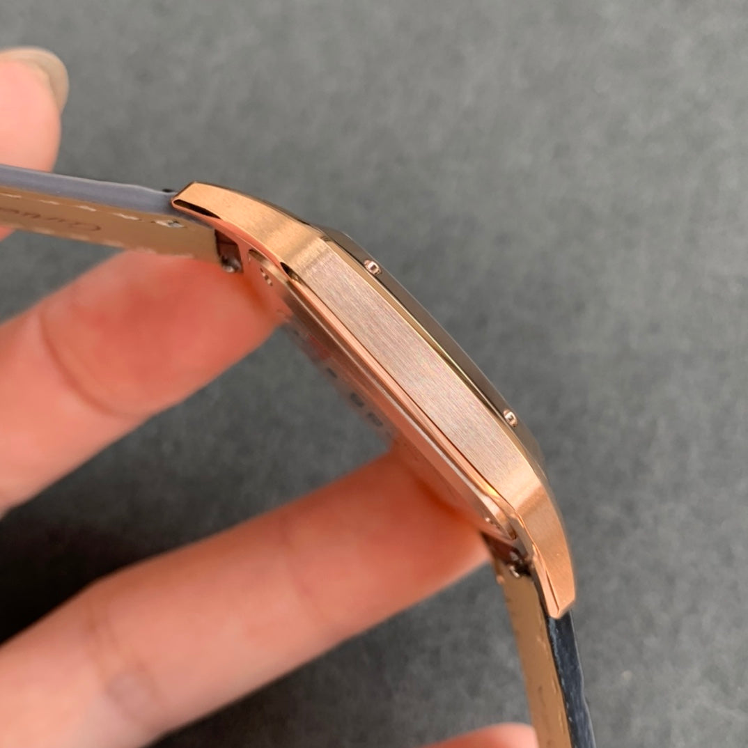 Cartier Santos-Dumont WGSA0022 1:1 edizione melhor F1 Fabbrica quadrante argento Brown cinturino