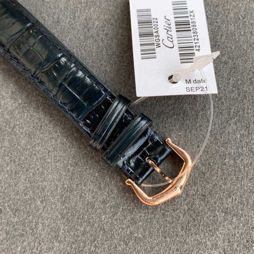 Cartier Santos-Dumont WGSA0022 1:1 edição melhor F1 Fabbrica quadrante argento Nero cinturino